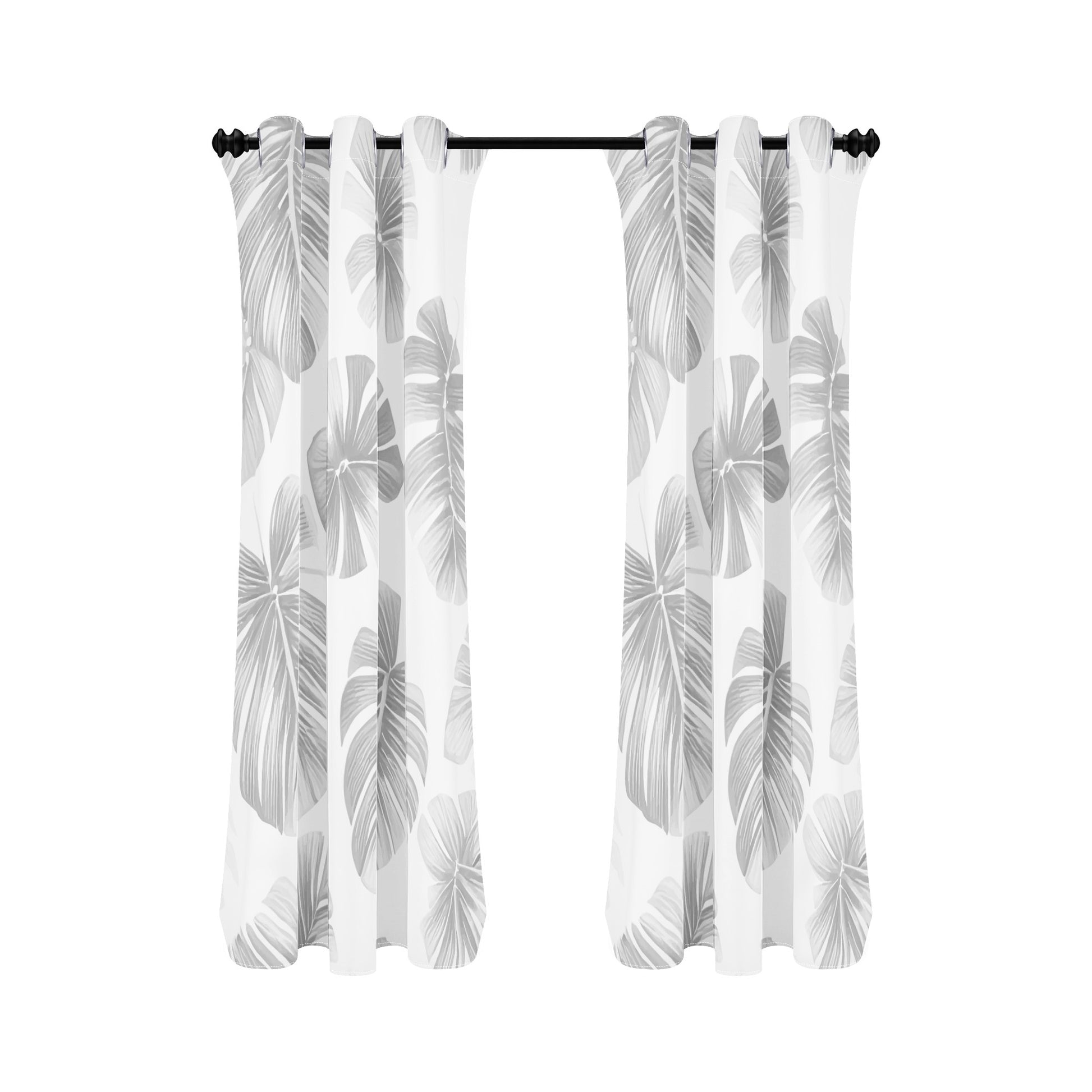 White Monstera Curtains - Short
