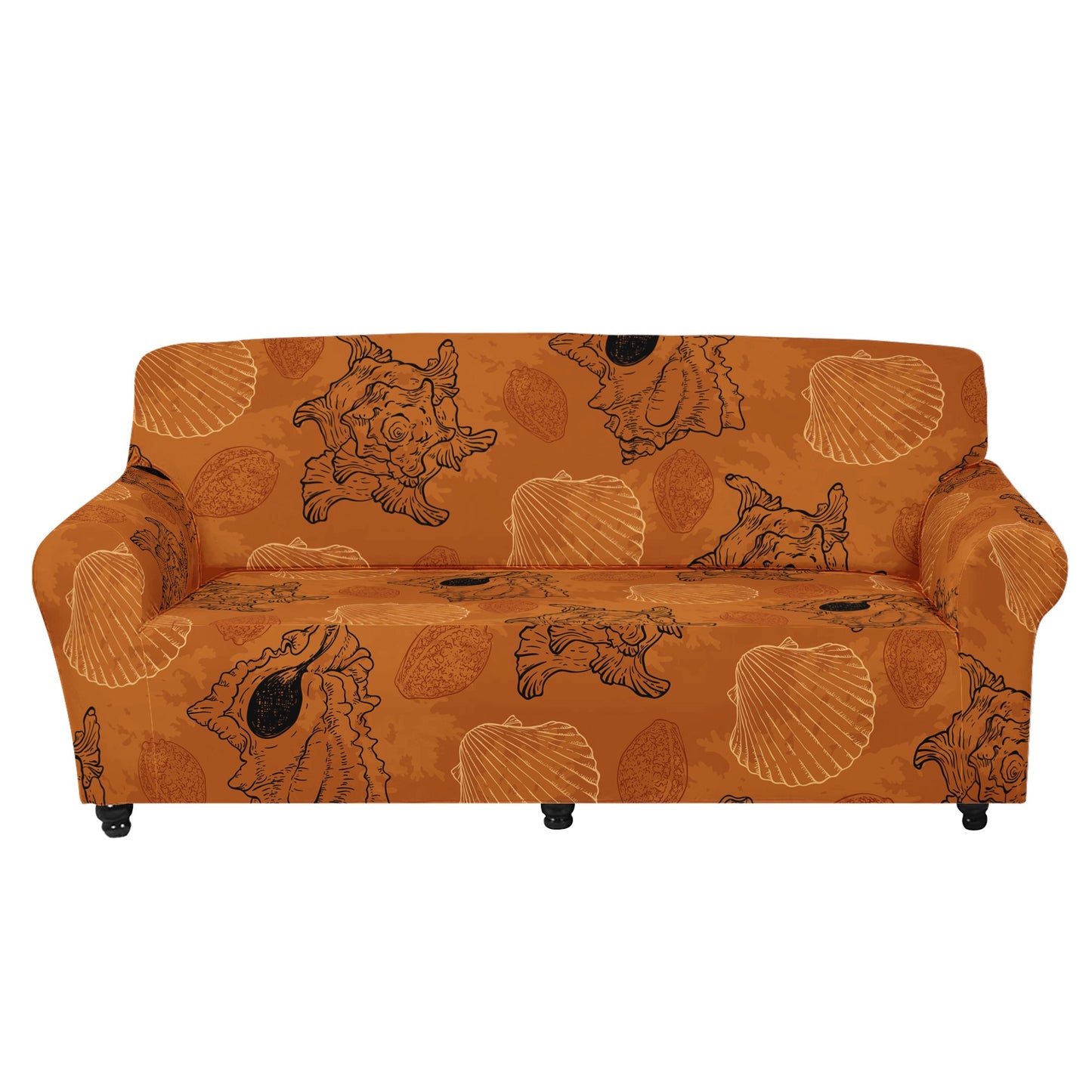 Sea Shell Ocean Design in Orange Sofa Protector Cover L Size