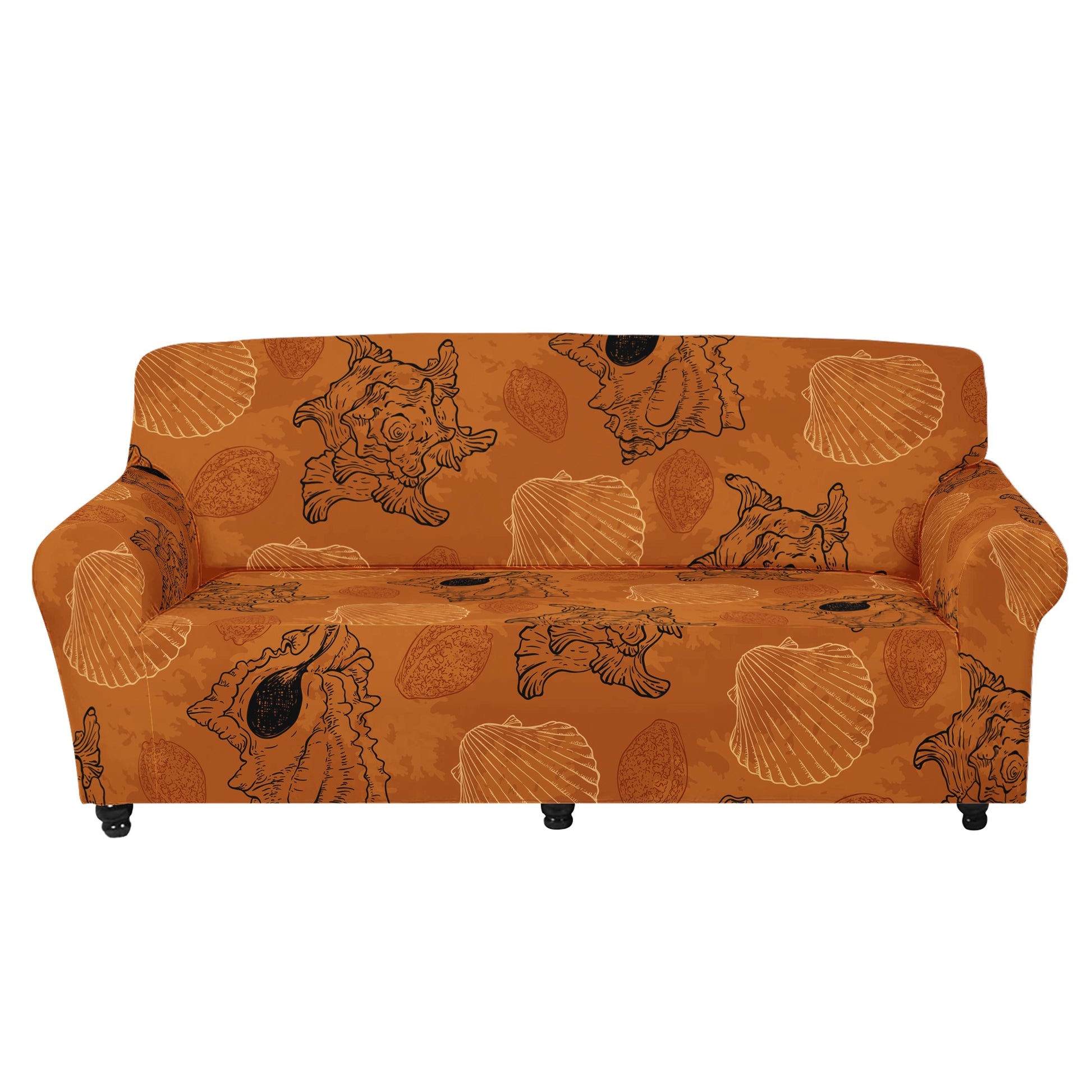 Sea Shell Ocean Design in Orange Sofa Protector Cover L Size