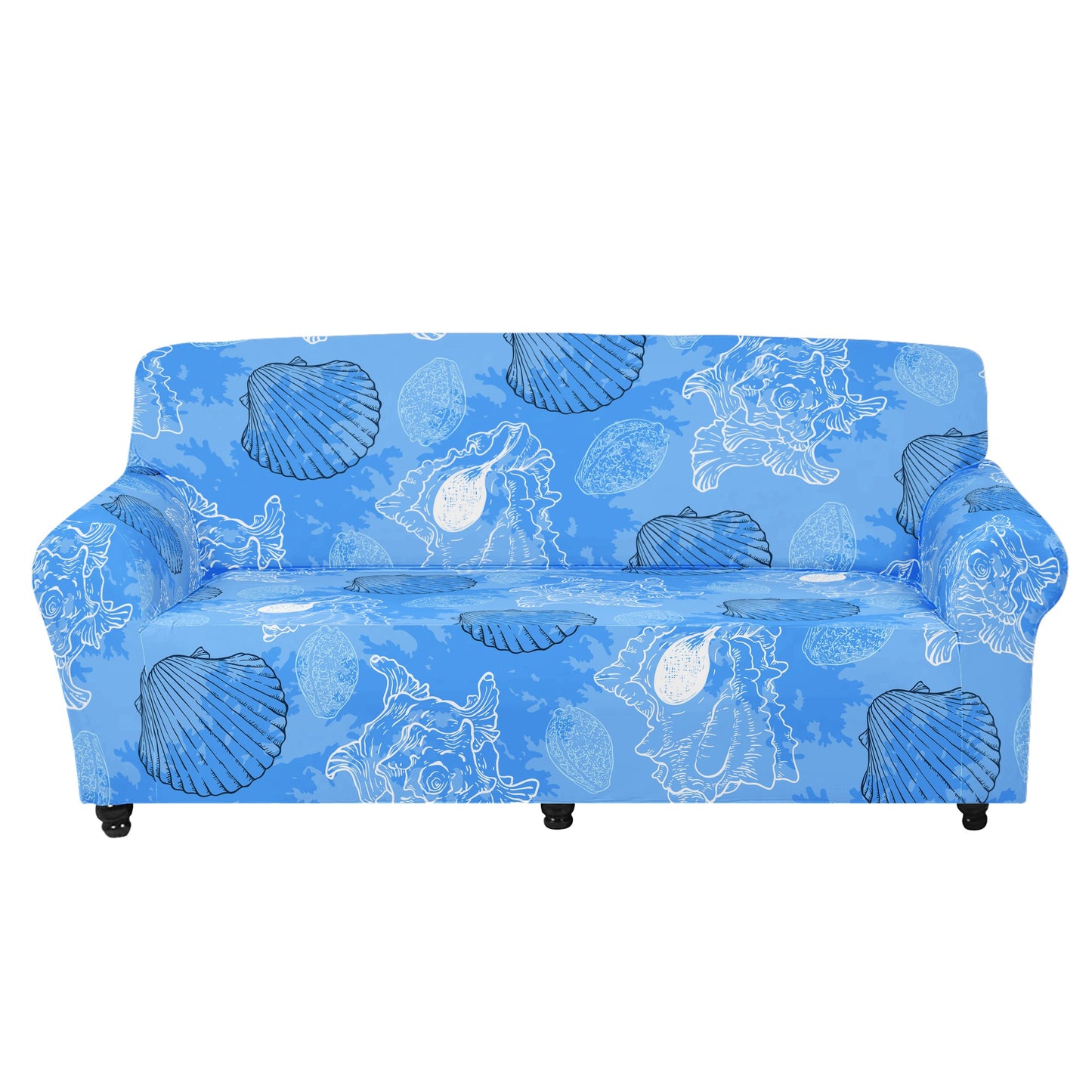 Blue Seashell Ocean Sofa Protector Cover L Size