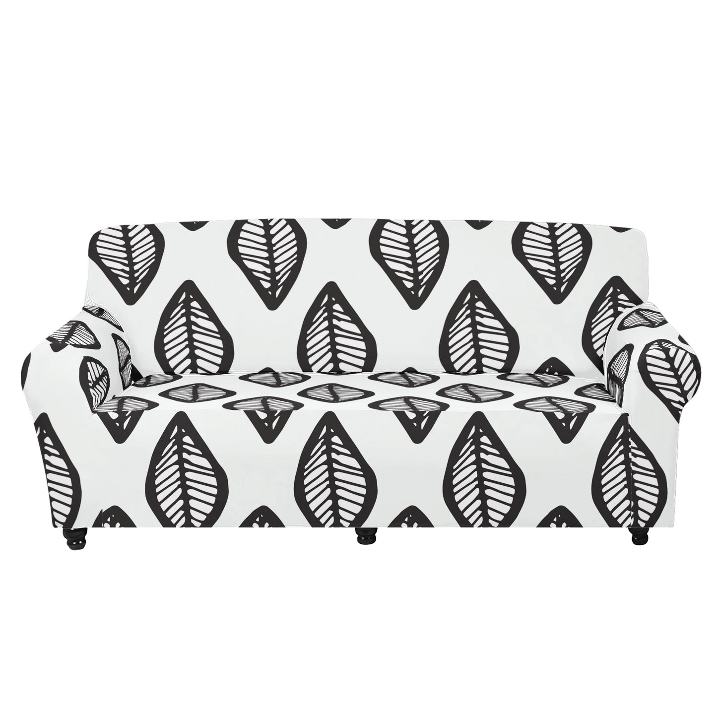 African Mud Print #16 Black and White Sofa Protector Cover L Size