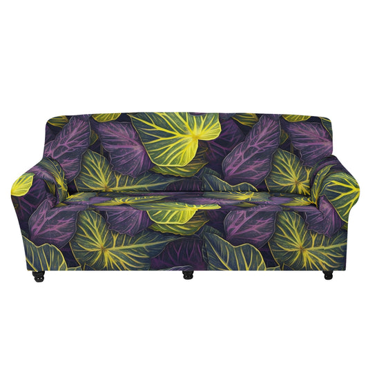 Luxtrini Iridescent Syngonium: Purple and Yellow Sofa Protector Cover L Size