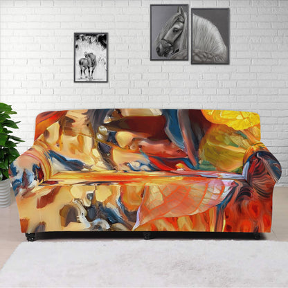 Golden Peace Lily Sofa Protector Cover L Size