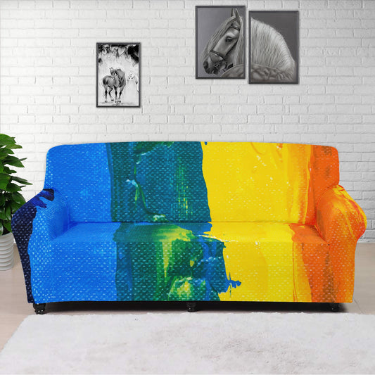 Rainbow Painting Sofa Protector Cover L Size