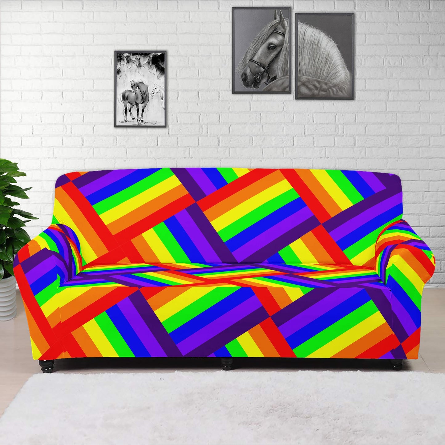 Rainbow Weave Sofa Protector Cover L Size