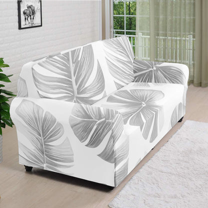 White Monstera Sofa Protector Cover L Size