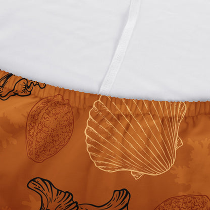 Sea Shell Ocean Design in Orange Sofa Protector Cover L Size