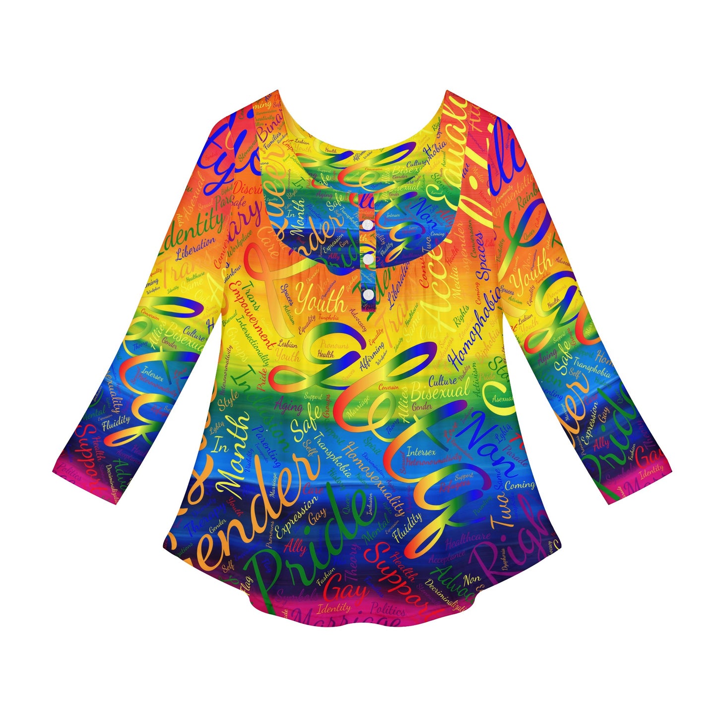 LGBTQ Word Cloud Women Long Sleeve Shirt