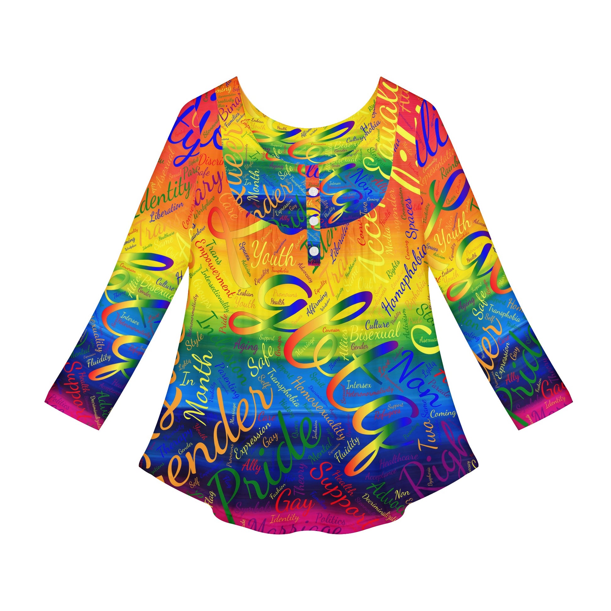 LGBTQ Word Cloud Women Long Sleeve Shirt