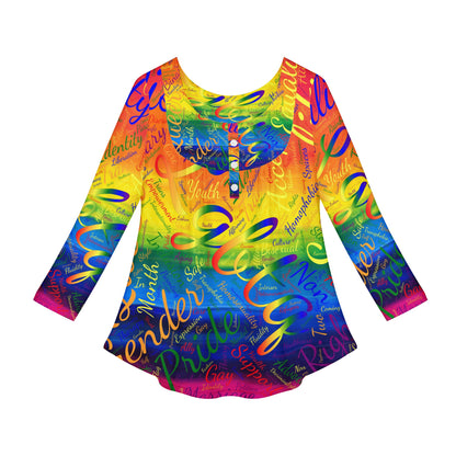 LGBTQ Word Cloud Women Long Sleeve Shirt