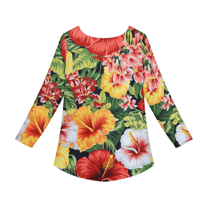 Hibiscus Women Long Sleeve Shirt