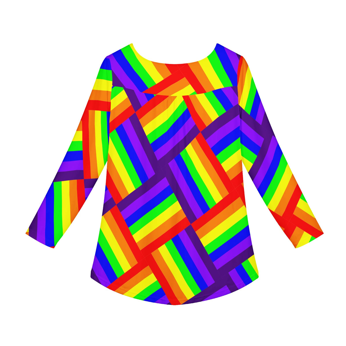 Rainbow Weave Women Long Sleeve Shirt