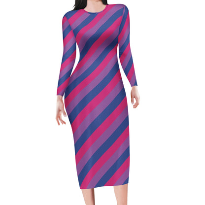 Bisexual Pride Women Bodycon Midi Sheath Dress