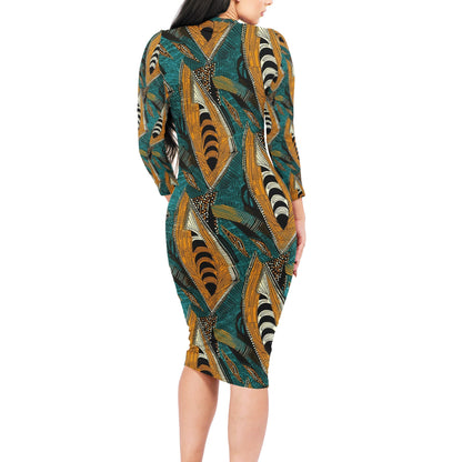 Luxtrini African Print: A Vibrant Blend of Tradition and Style Women Bodycon Midi Sheath Dress