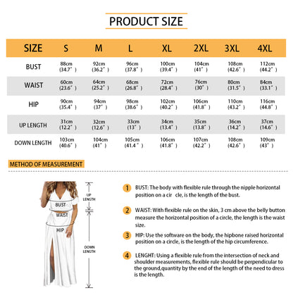 Rainbow Short sleeve long dress suit