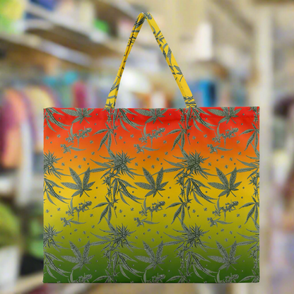 Marijuana Zipper Large Tote Bag