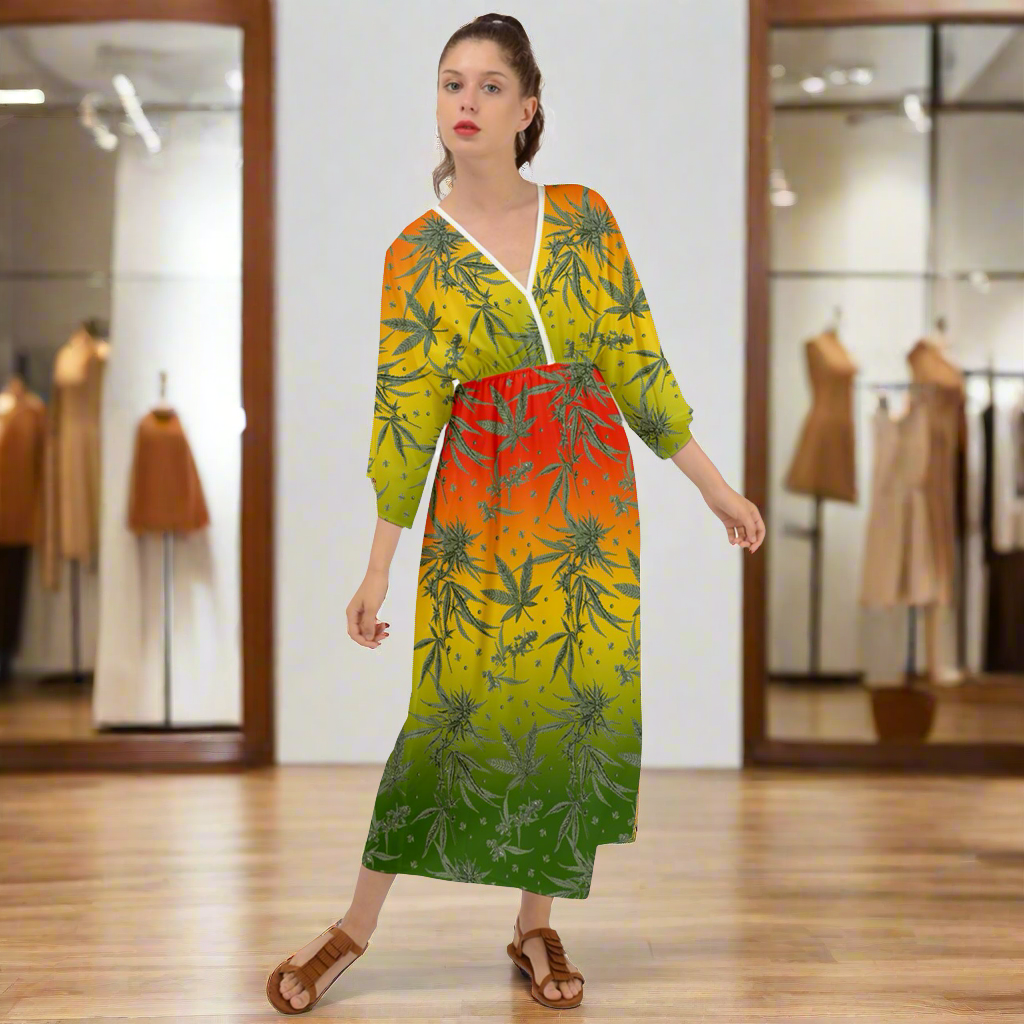 Marijuana Grecian Style  Maxi Dress