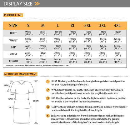 Women's Short-Sleeve Fern-Patterned Dress – Effortless Everyday Elegance