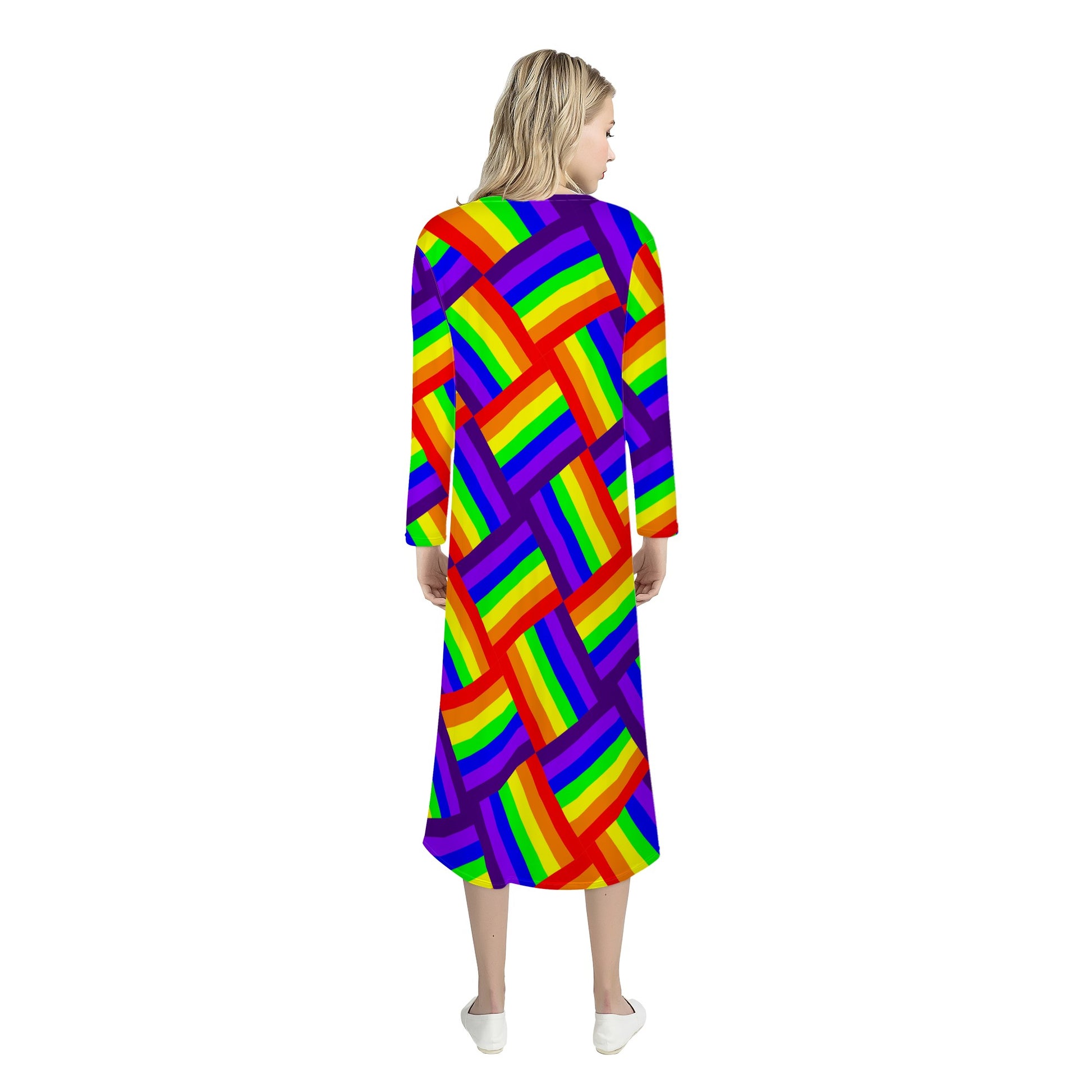 Rainbow Weave Women's Casual Long Open Front Cardigan
