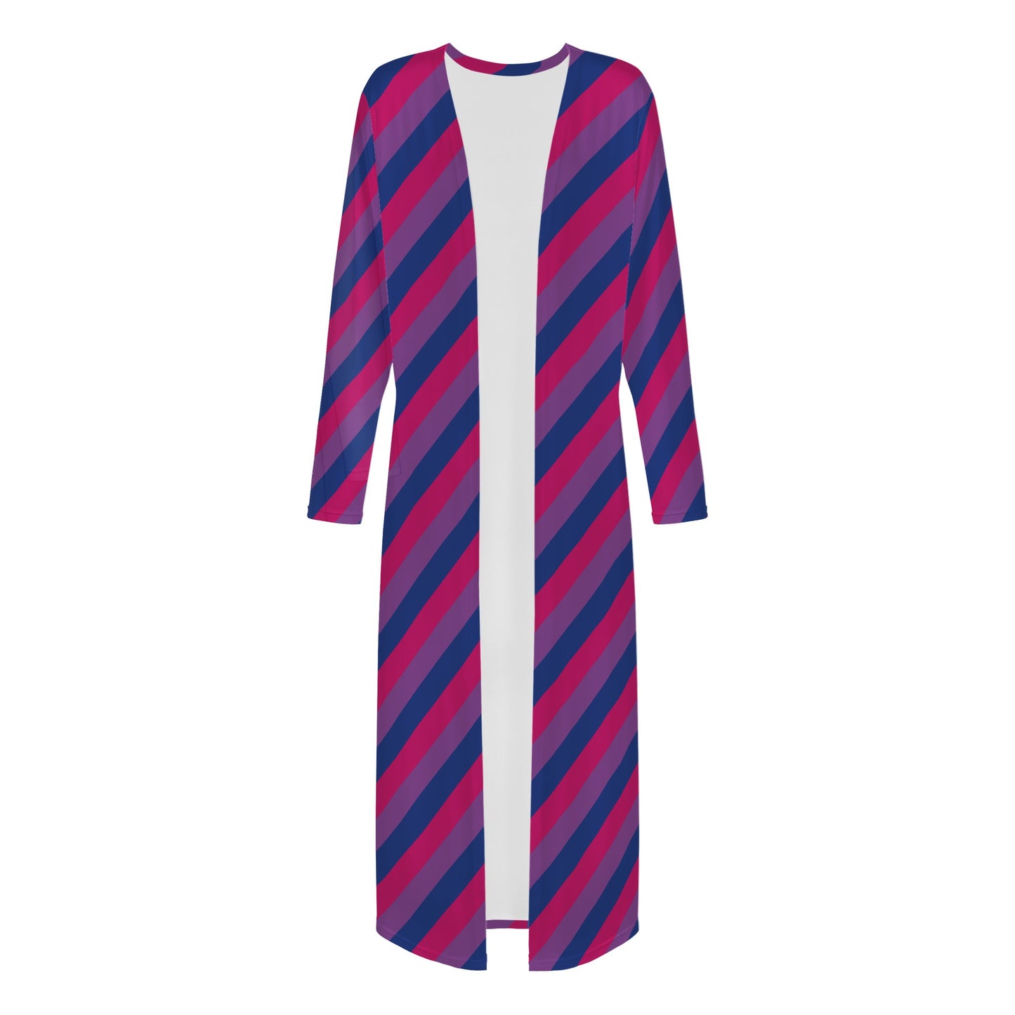 Bisexual Pride Women's Casual Long Open Front Cardigan