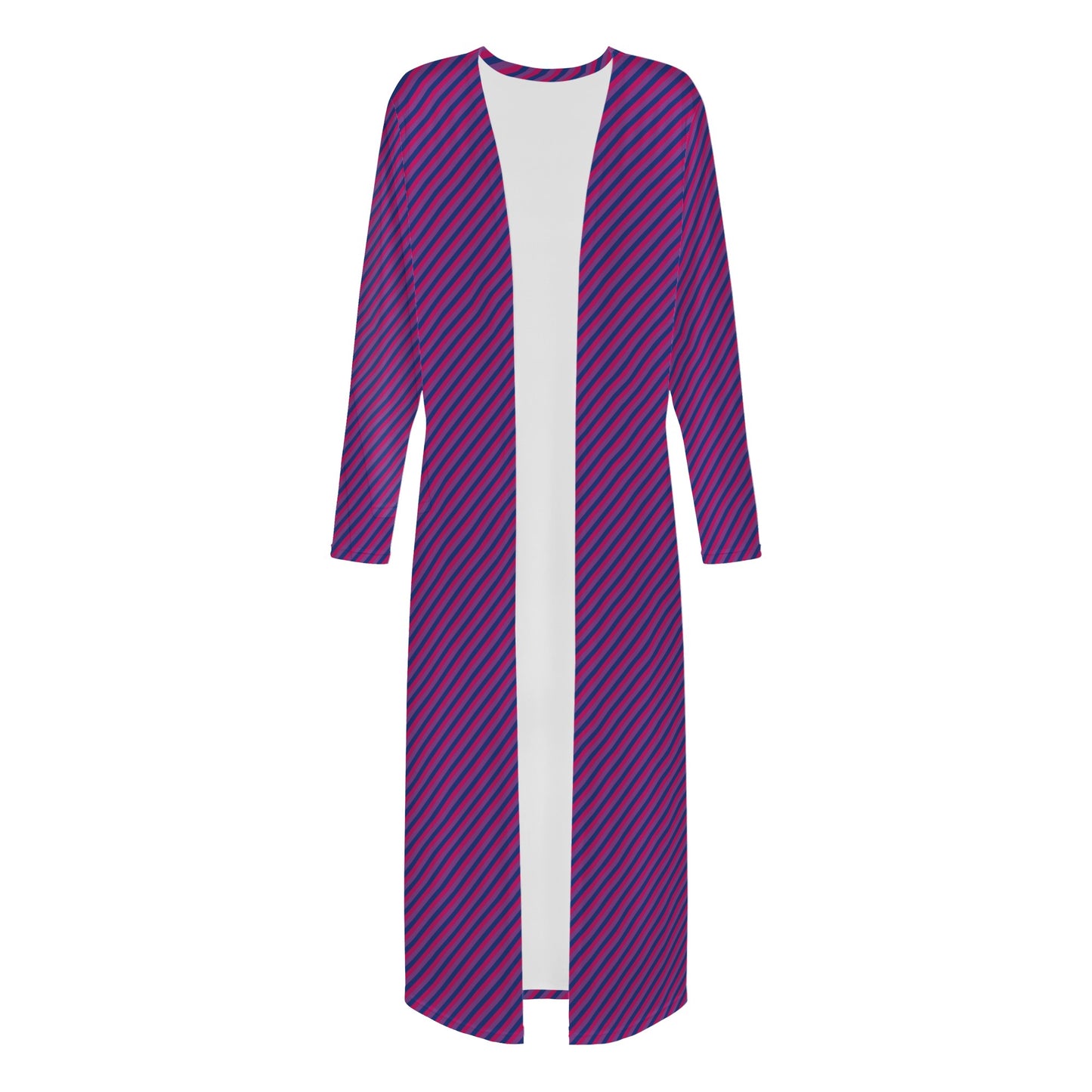 Bisexual Pride Women's Casual Long Open Front Cardigan