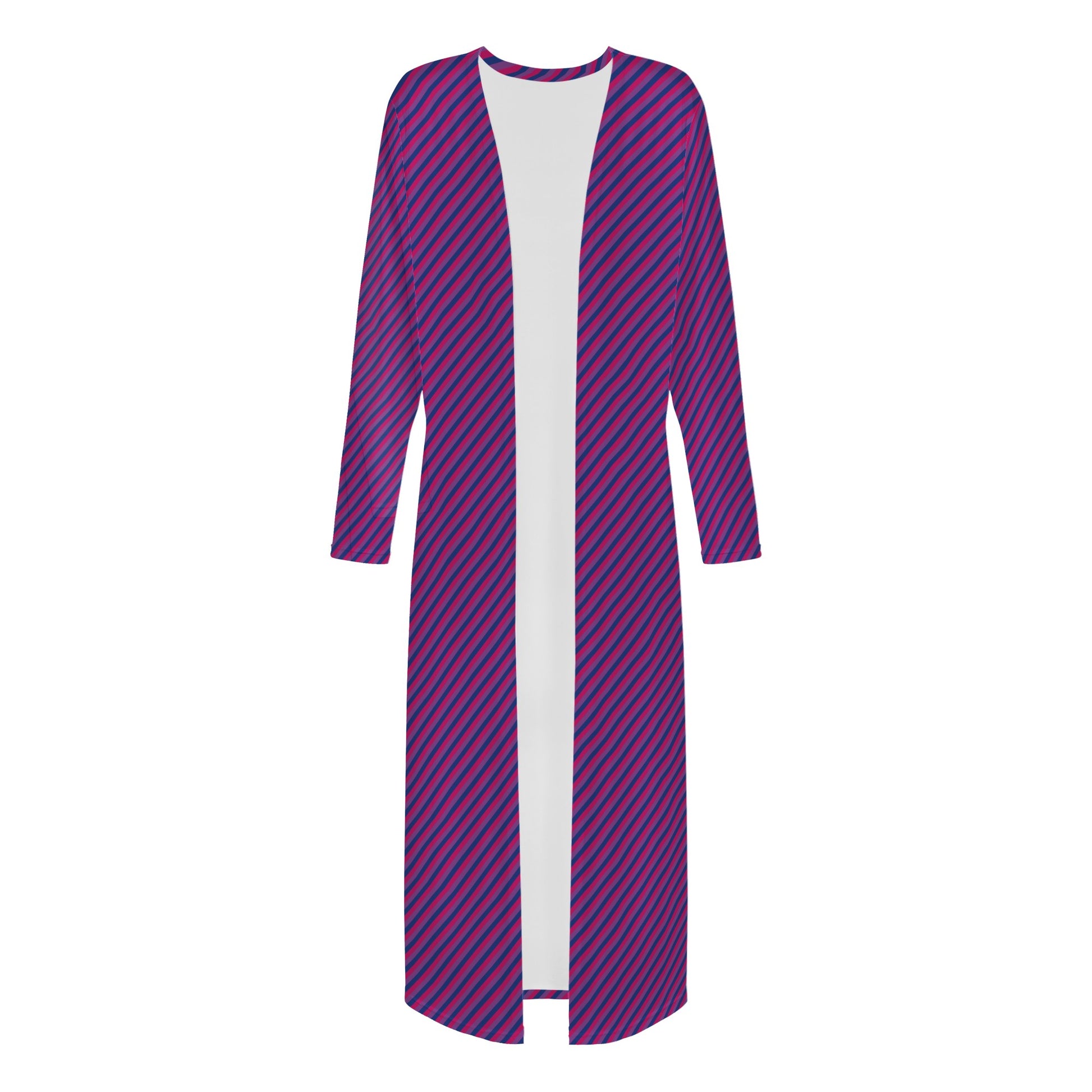 Bisexual Pride Women's Casual Long Open Front Cardigan