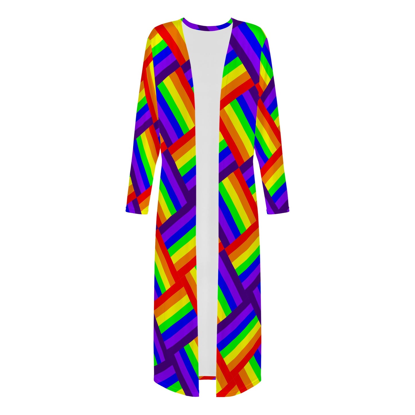 Rainbow Weave Women's Casual Long Open Front Cardigan