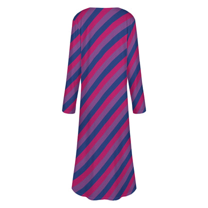 Bisexual Pride Women's Casual Long Open Front Cardigan