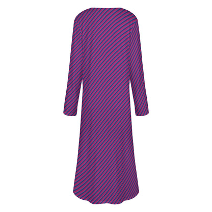 Bisexual Pride Women's Casual Long Open Front Cardigan