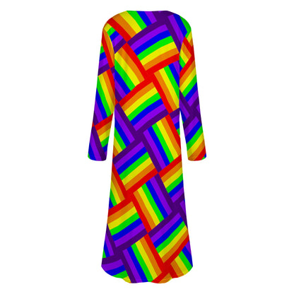 Rainbow Weave Women's Casual Long Open Front Cardigan