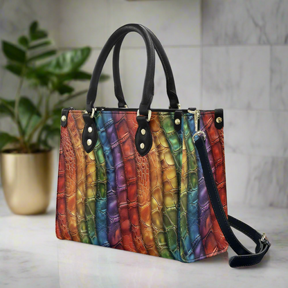 Alligator Rainbow Pride Women's PU leather twill handbag