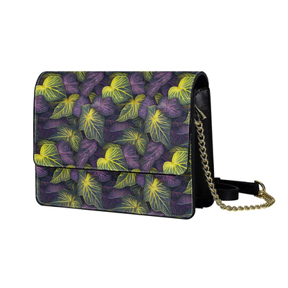 Luxtrini Iridescent Syngonium: Purple and Yellow Cross body handbag