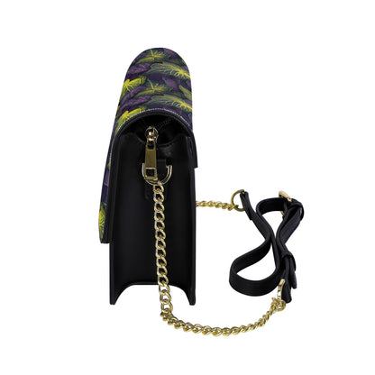 Luxtrini Iridescent Syngonium: Purple and Yellow Cross body handbag