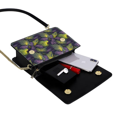 Luxtrini Iridescent Syngonium: Purple and Yellow Cross body handbag