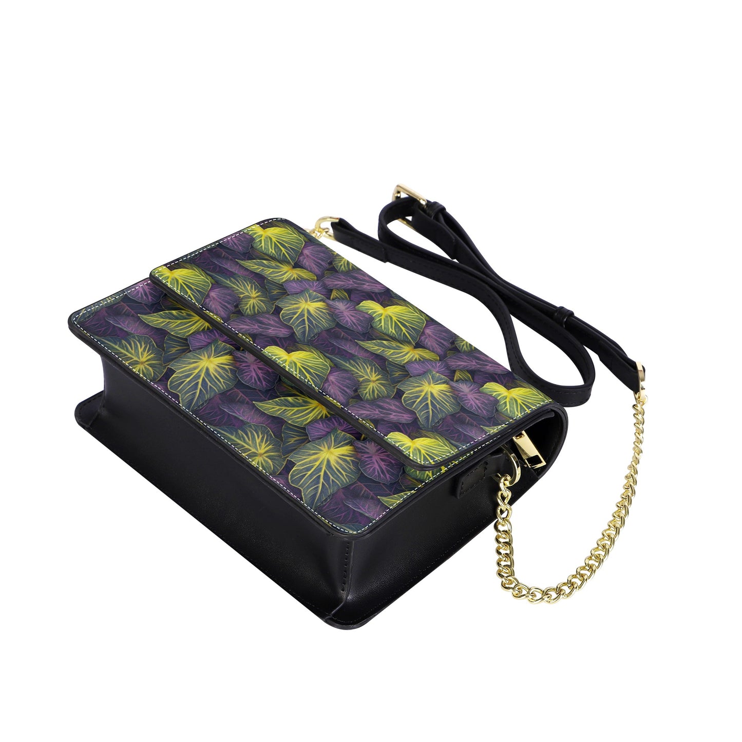 Luxtrini Iridescent Syngonium: Purple and Yellow Cross body handbag