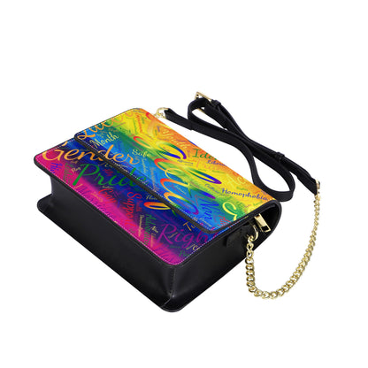 LGBTQ Word Cloud Cross body handbag