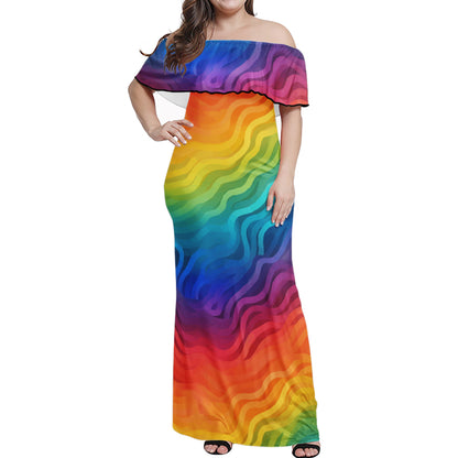 Rainbow Pride - LGBTQ Women Off-shoulder Dress