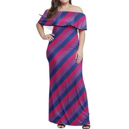 Bisexual Pride Women Off-shoulder Dress Women