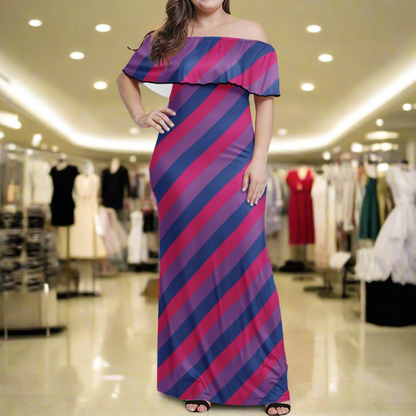 Bisexual Pride Women Off-shoulder Dress