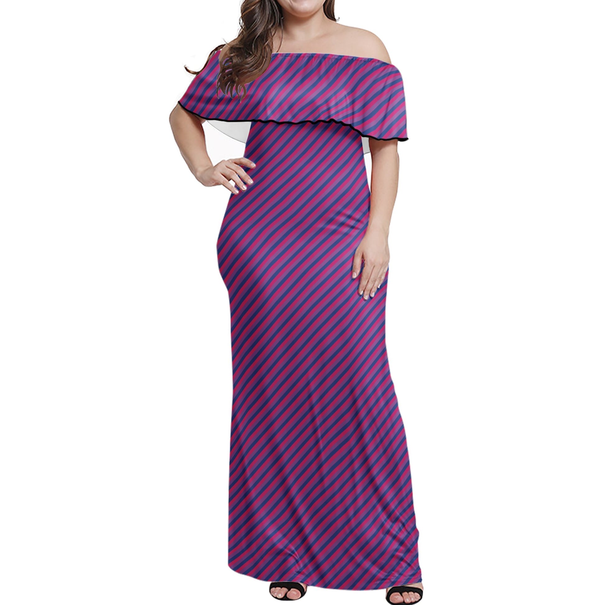 Bisexual Pride Women Off-shoulder Dress Women
