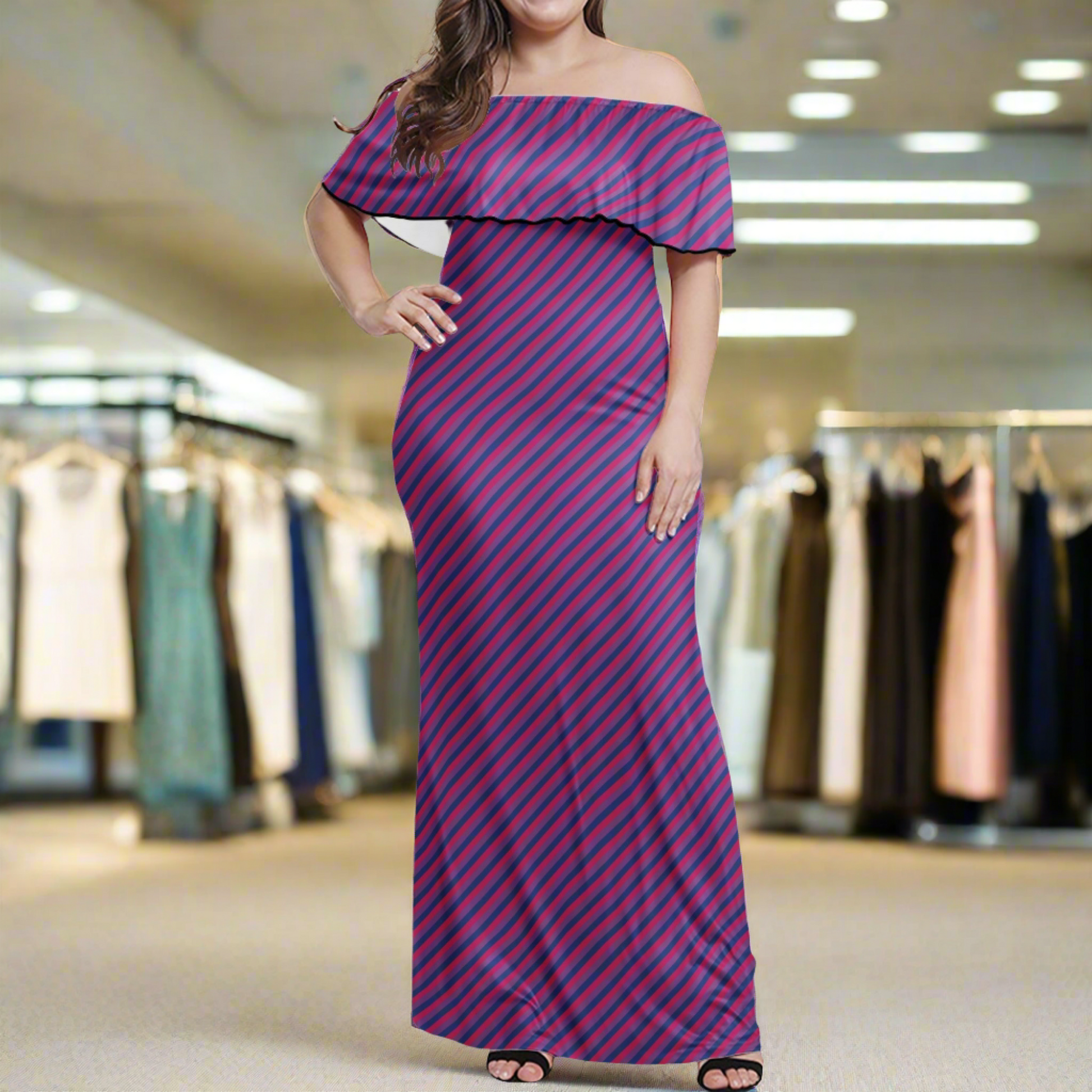 Bisexual Pride Women Off-shoulder Dress