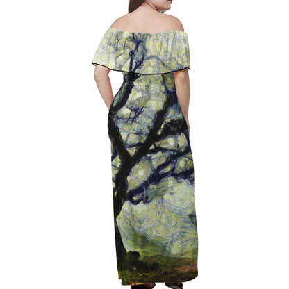 Like Van Gogh Women Off-shoulder Dress