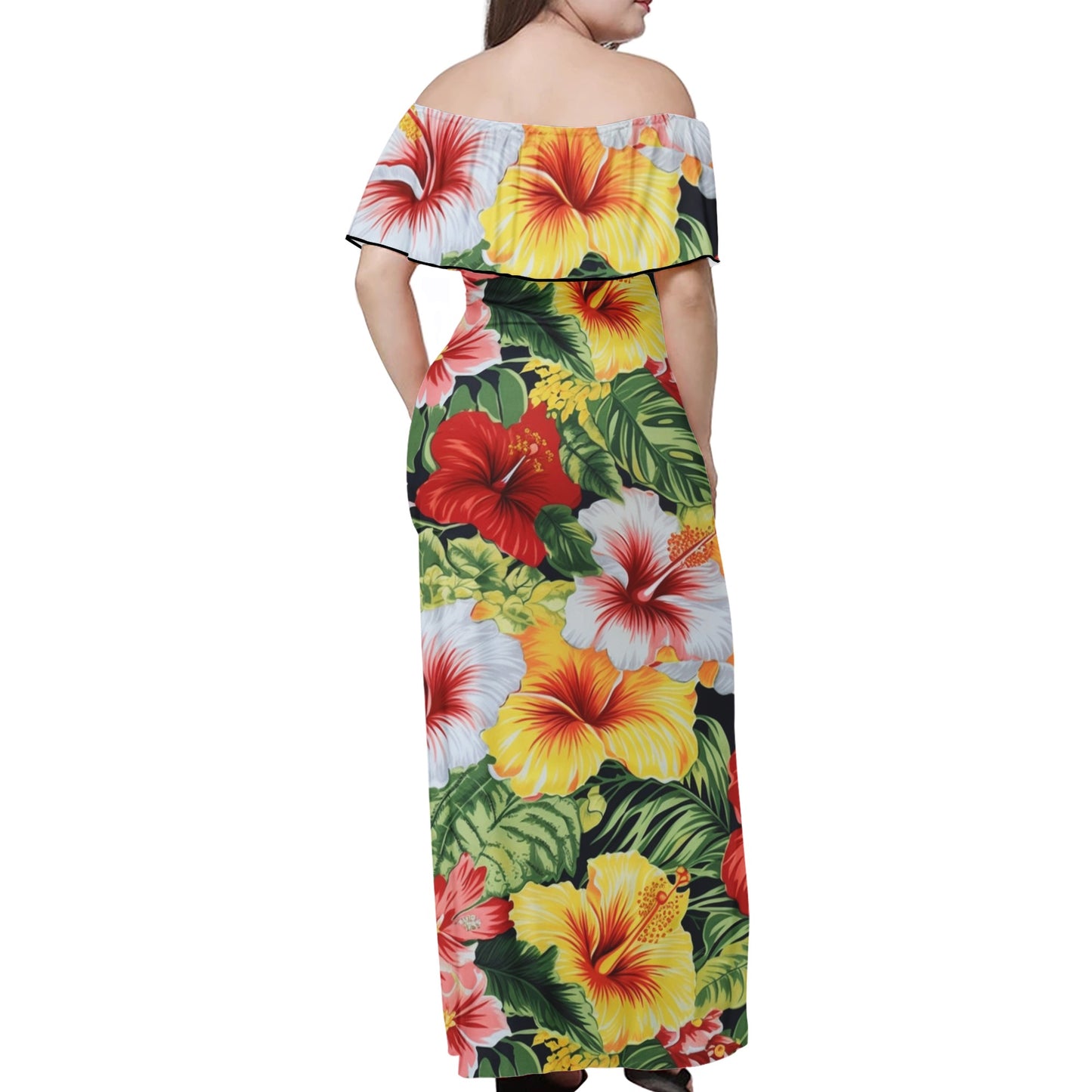 Hibiscus Women Off-shoulder Dress