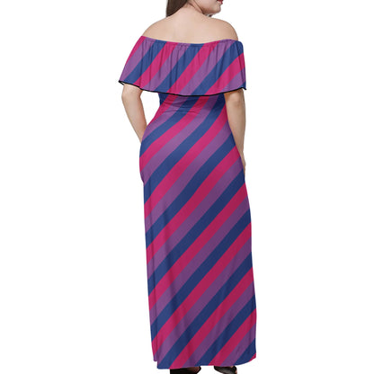 Bisexual Pride Women Off-shoulder Dress