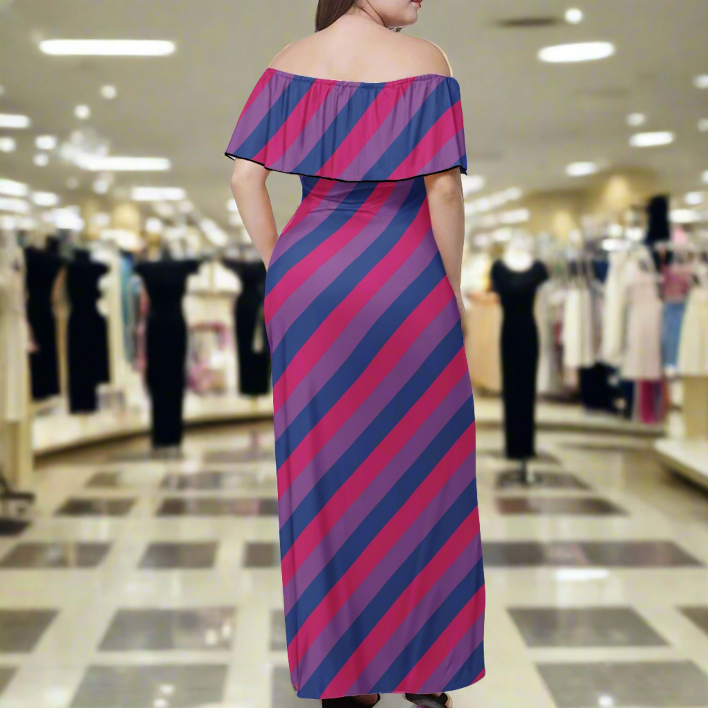 Bisexual Pride Women Off-shoulder Dress