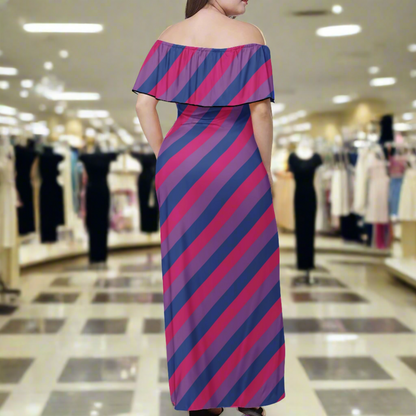 Bisexual Pride Women Off-shoulder Dress