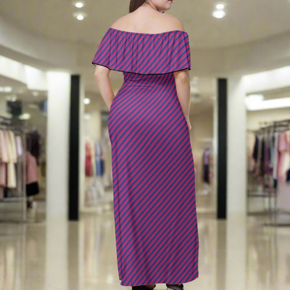 Bisexual Pride Women Off-shoulder Dress