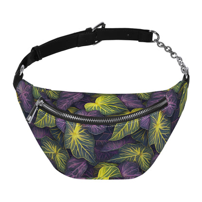 Luxtrini Iridescent Syngonium: Purple and Yellow Fashion Fanny bag