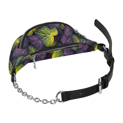 Luxtrini Iridescent Syngonium: Purple and Yellow Fashion Fanny bag