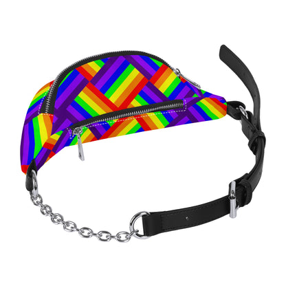 Rainbow Weave Fashion Fanny bag